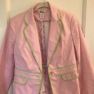 Lily Pulitzer Pink and White Striped Blazer